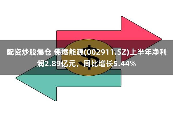 配资炒股爆仓 佛燃能源(002911.SZ)上半年净利润2.89亿元，同比增长5.44%